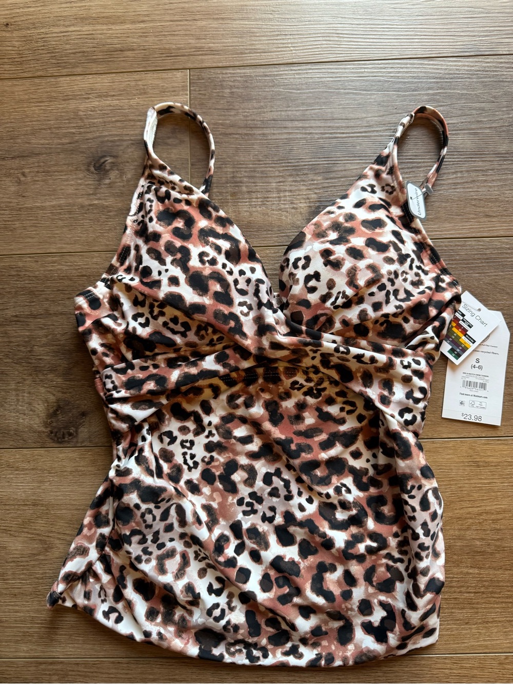 Time and Tru Leopard Print Cami in Beige, Brown & Black